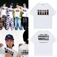 Lngshot Park Jae-Beom Collaboration Style Clothing Pure Cotton Loose Simple Base Shirt Summer Printed Short-Sleeve T-Shirt