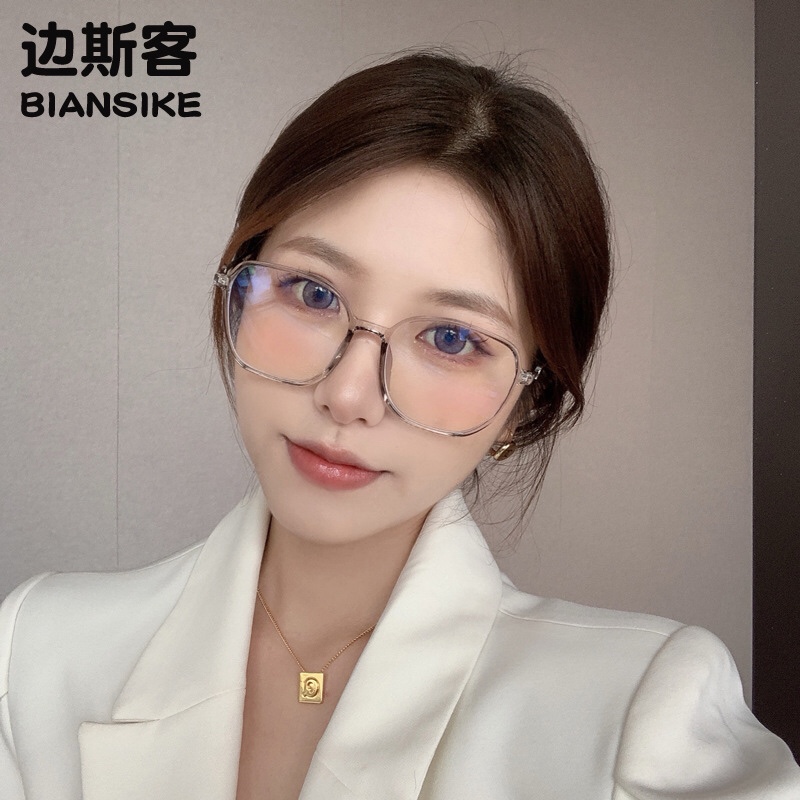 新款韩版网红防蓝光TR+金属混合大方框男女素颜平光眼镜框架30088
