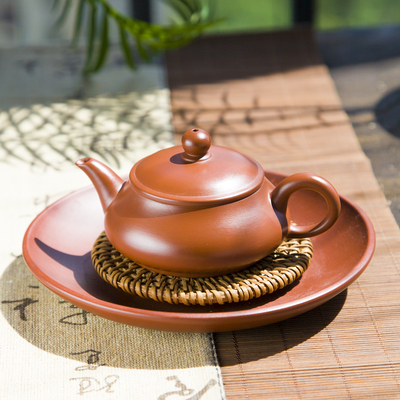潮州手拉壶全手原矿朱泥大宽口