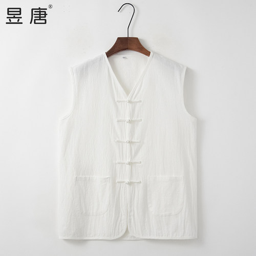 夏季唐装坎肩男中式复古马甲汗衫