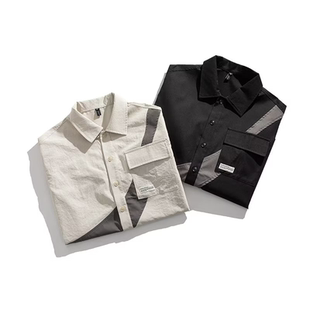 衬衫 潮流休闲宽松衬衣痞帅半袖 男士 2026新款 外套潮牌 夏季 短袖