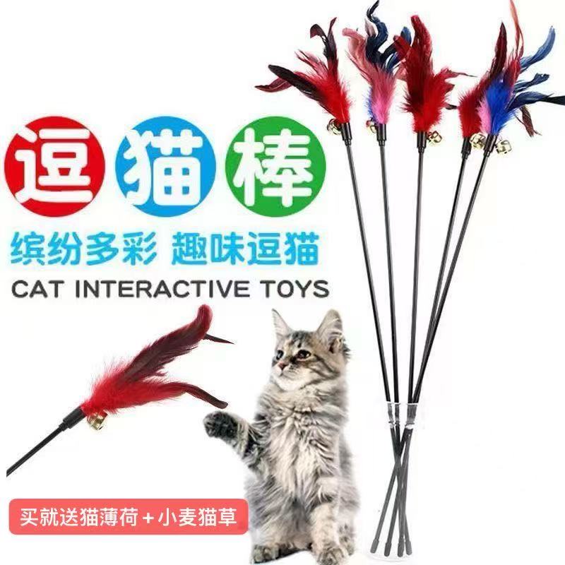 超长逗猫棒猫咪玩具逗猫棒幼猫小猫解闷羽毛猫咪用品耐用带铃铛