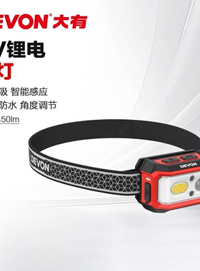 大有4V锂电头灯5538可戴可磁吸450流明聚光四档可调光工作灯