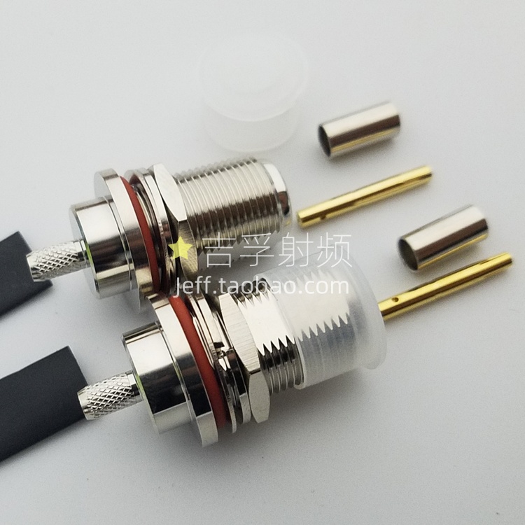 加强款射频N母头50欧加长型N-KY-3 带螺母防水垫片适配RG142/400