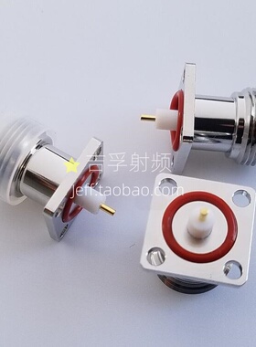 50欧姆N-KF法兰方板母座终端安装N-50KY螺母固定N-KFD微带连接器