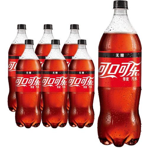 可口可乐Coca-Cola零度可乐Zero无糖汽水碳酸饮料2L*6大瓶分享装
