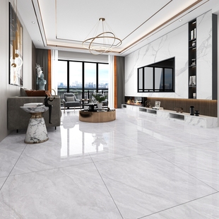 广东佛山瓷砖800x800客厅卧室通体大理石地砖灰色连纹防滑地板砖