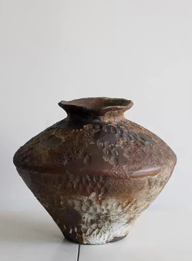 SuMai侘寂风陶瓷花瓶插花摆件高级感小众家居装饰花瓶陶瓷摆件