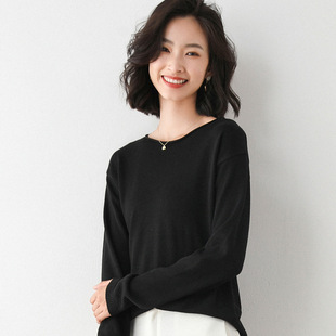 2026秋冬辣妹韩版真丝宽松显瘦针织衫圆领舒适女款套头毛衣打底