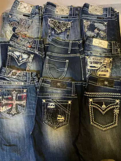 Vintage Foreign Trade Y2K Millennial Subculture Yabi Punk Straight Low-Waist Slightly Flared Denim Jeans with Embroidery X