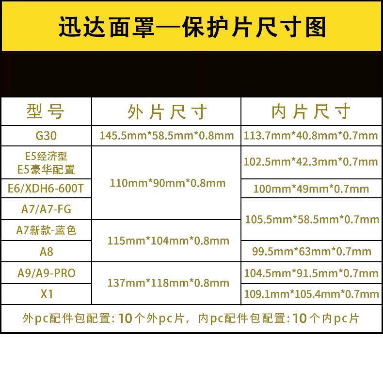 迅达E5镜片A7A8A9自动变光电焊面罩防护片510G/600T内片外片G3/X1