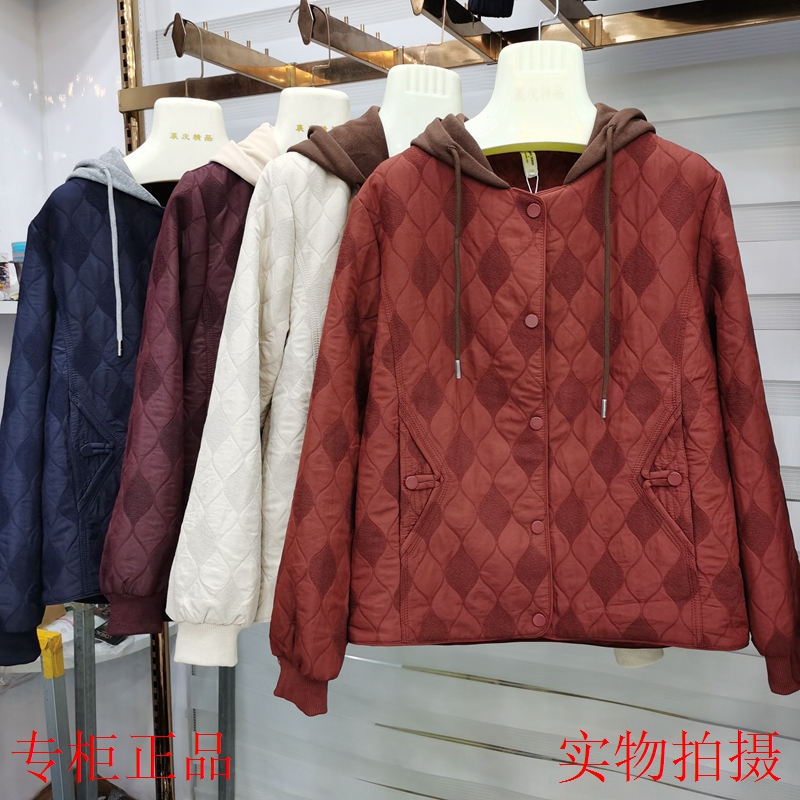 鑫祥顺XS808秋新减龄妈妈女装夹克外套连帽风衣拉链开衫上衣正品