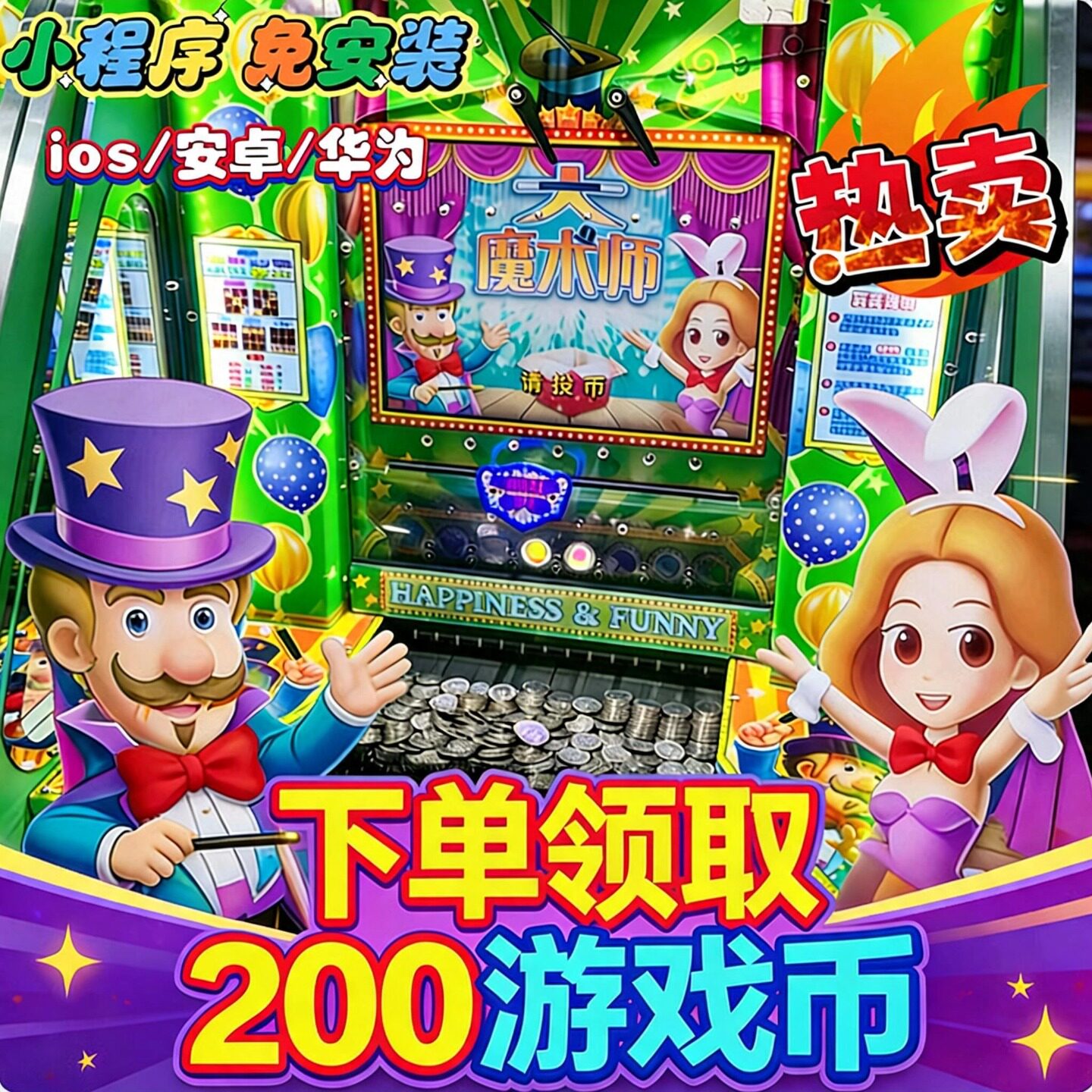 线上推币机电玩城手机版弹珠机超级马戏团疯狂魔鬼城街机云端游戏