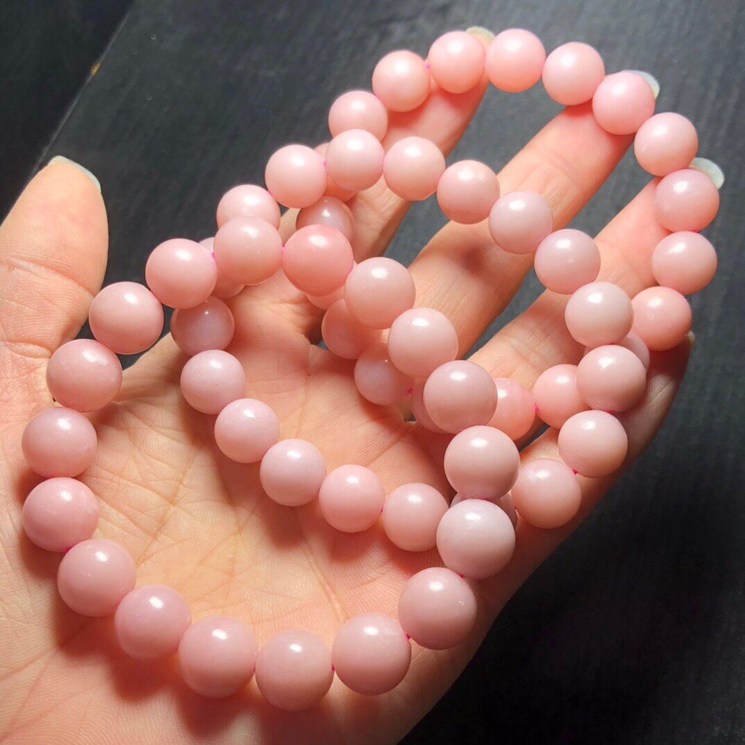 天然粉澳宝手链蛋白石手串澳洲欧泊粉色少女心水晶宝石送闺蜜礼物