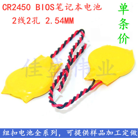 CR2450带线2.54插头纽扣电池PLC设备AFPX-BATT-C系列可编程控制器