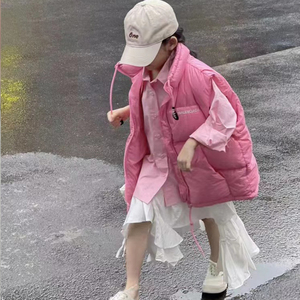 反季秋冬新款羽绒马甲男童女童韩版洋气宝宝外穿儿童加厚背心外套