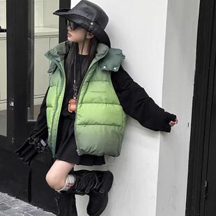 儿童连帽羽绒马甲2025秋冬新款加厚女童外穿洋气背心宝宝坎肩外套