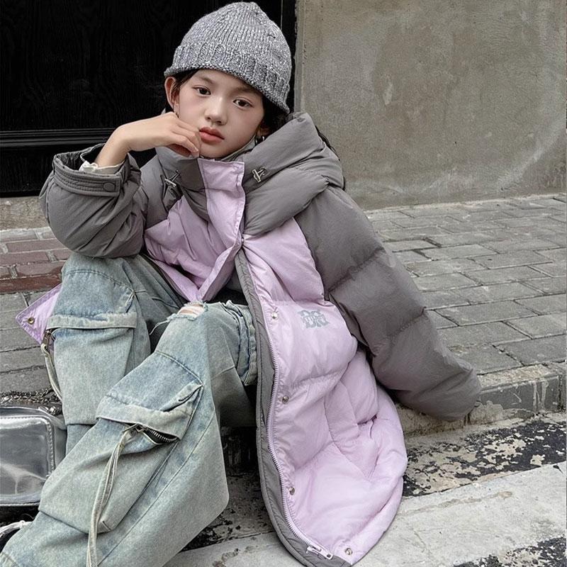 中长款加厚女童洋气羽绒服