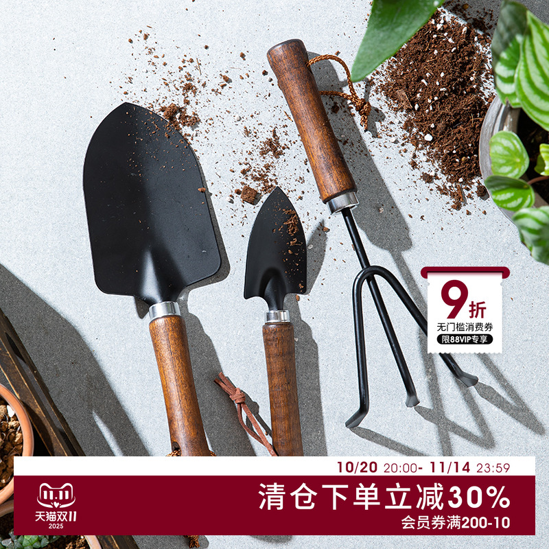 日本ECHO种花工具种菜养花多肉花铲松土盆栽三齿耙铁铲园艺小铲子