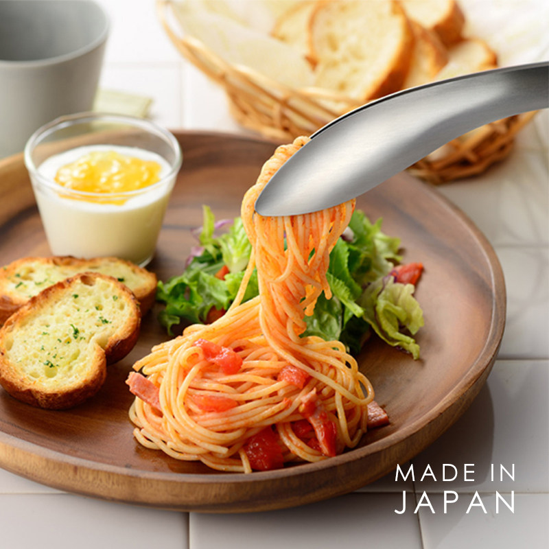 日本进口不锈钢分餐夹多功能料理夹餐厅餐菜夹蔬果厨房意面食物夹