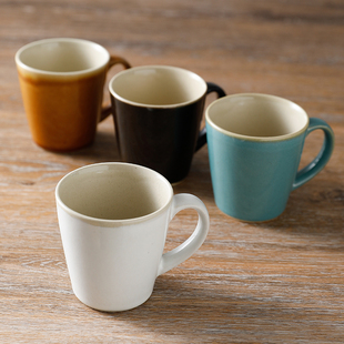 日本进口益子烧马克杯家用简约红茶咖啡杯日式 复古粗陶杯子260ml