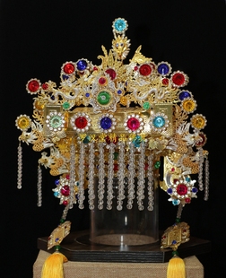 妈祖帽王母娘娘女性帽子手工纯铜水钻精品帽天上圣母装饰品