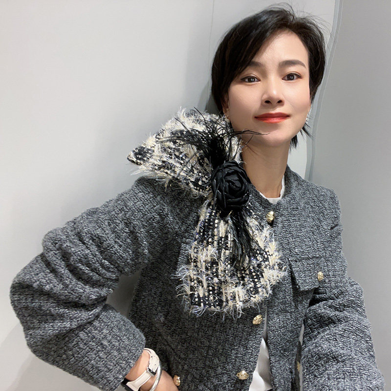 蝴蝶结山茶花小香风胸针设计感小众领针胸花粗花呢名媛别针配饰,服饰配件/皮带/帽子/围巾,领针,淘宝优惠券,粉丝福利购,淘宝优惠卷