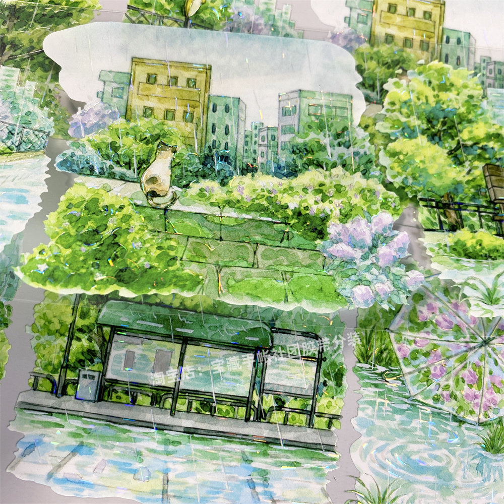 手帐分装胶带春潮带雨小隐于野街道景路边PET素材账流麻diy贴纸,文具电教/文化用品/商务用品,和纸胶带,淘宝优惠券,粉丝福利购,淘宝优惠卷