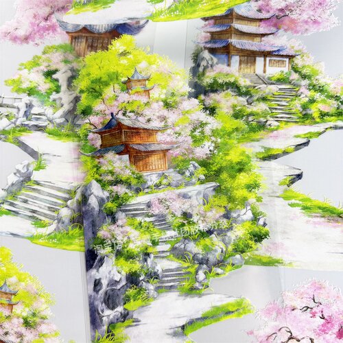 手帐分装胶带闲畔春居zero隐居房子树木风PET素材账流麻diy贴纸
