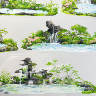 手帐分装胶带 池畔石韵 溪年工作室古风PET素材账流麻贴纸咕卡