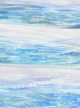 手帐分装胶带t19溪漾流光zero蓝水湖面波浪古风PET素材账流麻贴纸