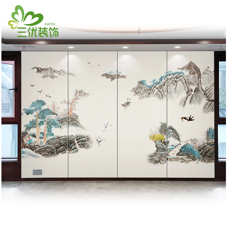 店长推荐新中式客厅沙发电视硬包