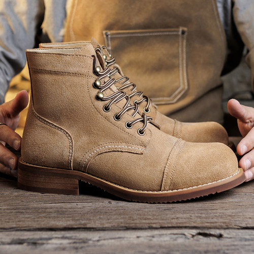 8083工装靴男8111反绒马丁靴阿美咔叽美式复古真皮短靴伞兵靴牛皮