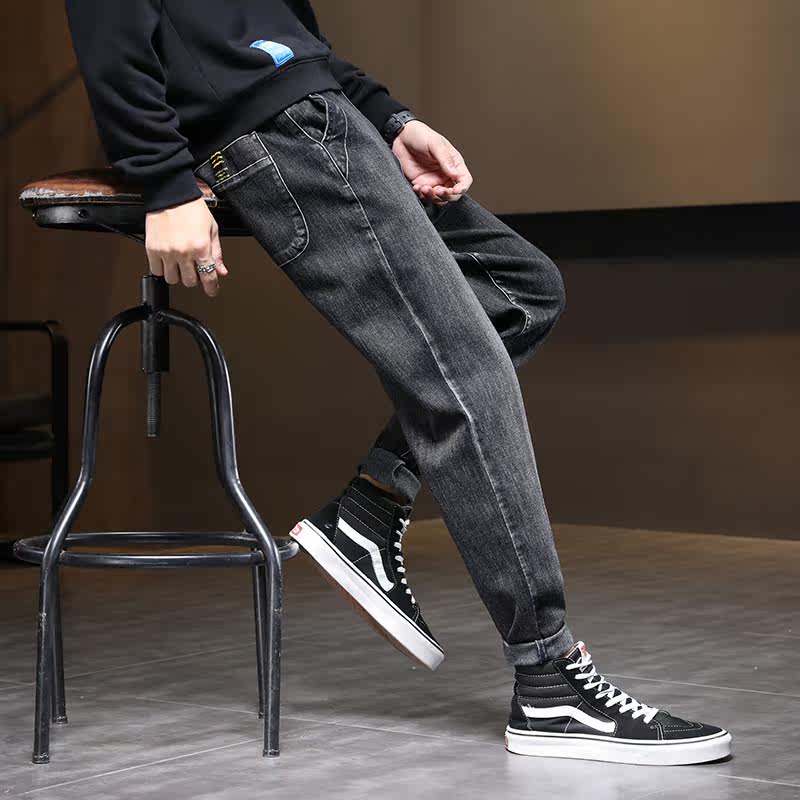 XZ304B-2-KZ2043BP65秋季弹力大码牛仔裤松紧腰束脚休闲,男装牛仔裤,星座304A-1