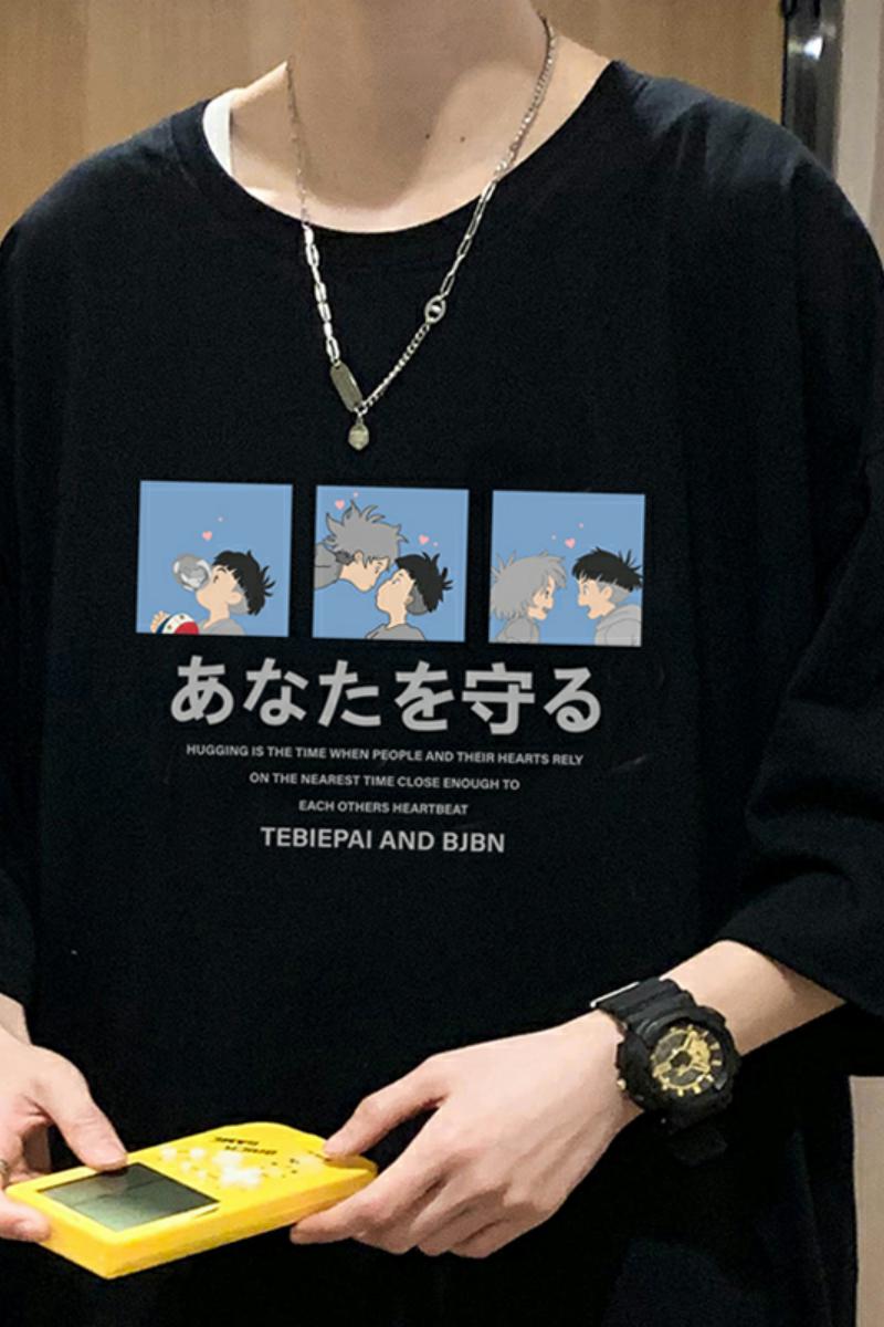 304A-1-ST333BP25夏季短袖T恤男崖上的波妞金鱼姬宽松时尚纯棉,男装T恤,星座304A-1