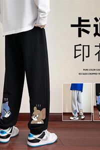 KB11P45加绒55新品运动休闲美式卫裤男宽松cityboy含棉长裤图片