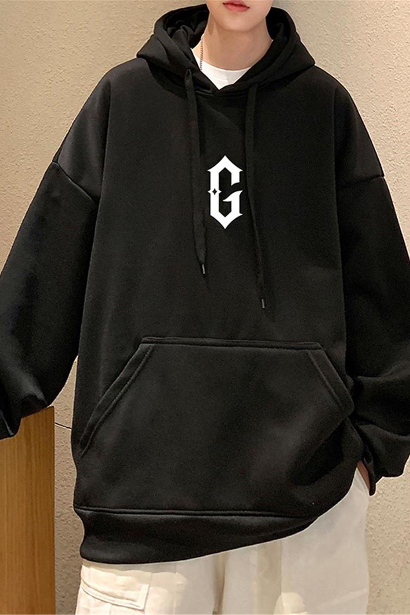 CM053BBP60秋冬纯棉连帽卫衣宽松情侣外套字母印花,男装卫衣,星座304A-1