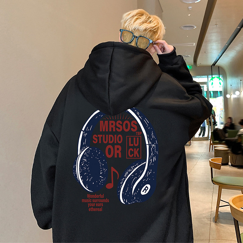 CM066P60加绒65新品纯棉重磅连帽卫衣高街帽衫oversize休闲外套,男装卫衣,星座304A-1