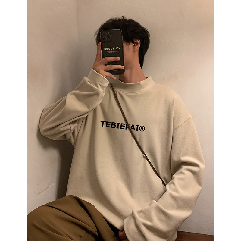 D005P38新品德绒打底衫半高领套头保暖内搭针织衫长袖休闲,男装针织衫/毛衣,星座304A-1