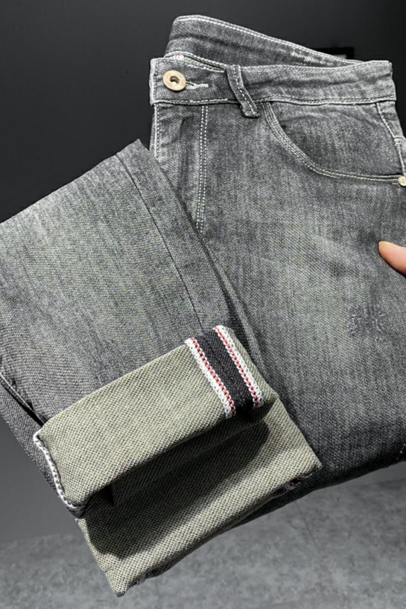 XZ304B-2-KA620A新款弹力小脚牛仔裤潮流灰色纯色款挂拍图,男装牛仔裤,星座304A-1