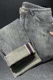 XZ304B-2-KA620A新款弹力小脚牛仔裤潮流灰色纯色款挂拍图，男装牛仔裤，星座304A-1