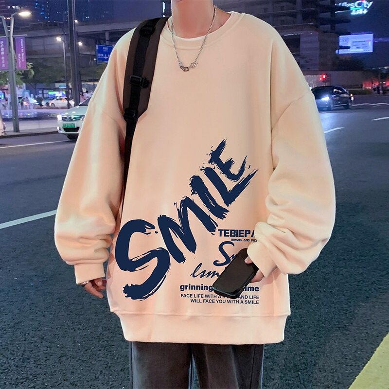 W519P35加绒45新品卫衣加绒加厚宽松情侣打底衫长袖上衣服，男装卫衣，星座304A-1