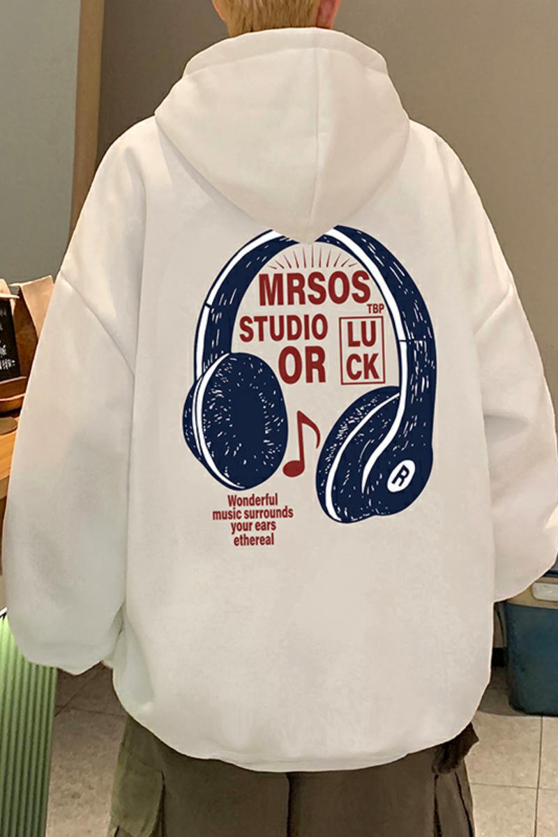 CM066AP60加绒65秋冬纯棉连帽卫衣高街帽衫ins耳机印花港风外套,男装卫衣,星座304A-1