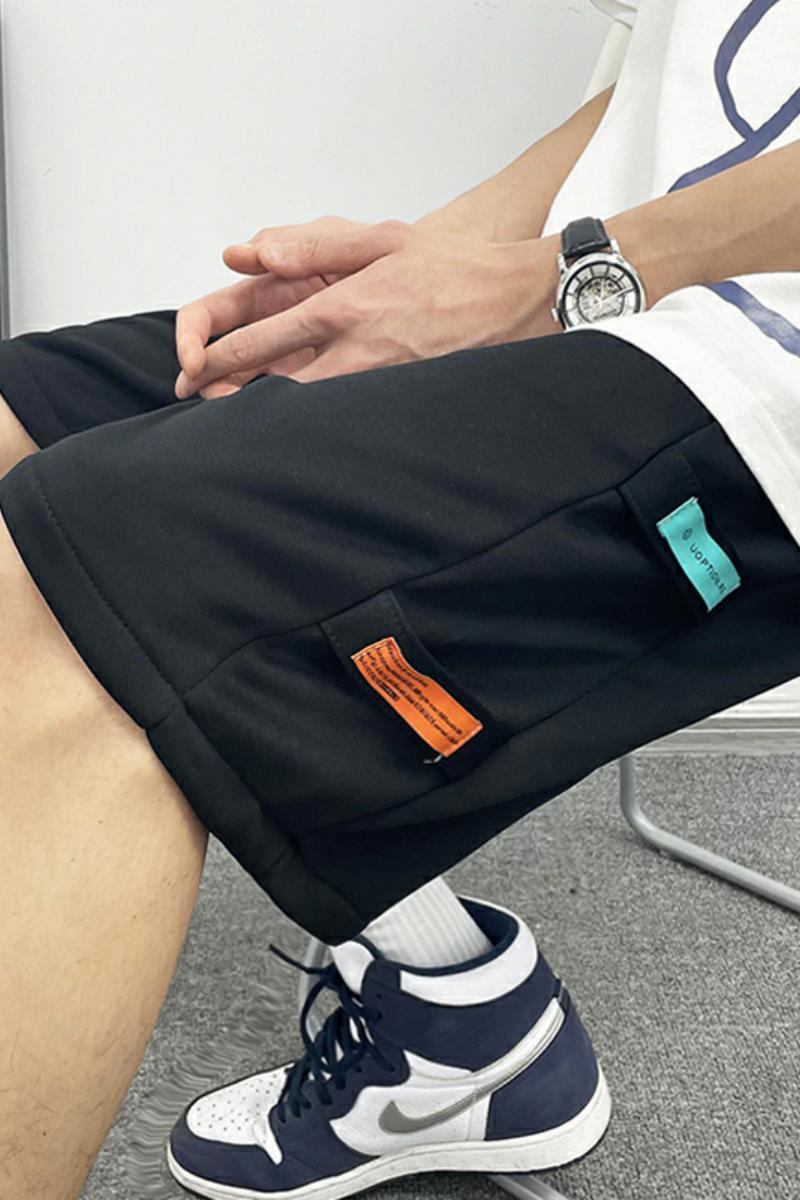 XZ304A-1DK38CP30夏季宽松短裤男薄款撞色贴标时尚五分裤居家,男装休闲裤,星座304A-1