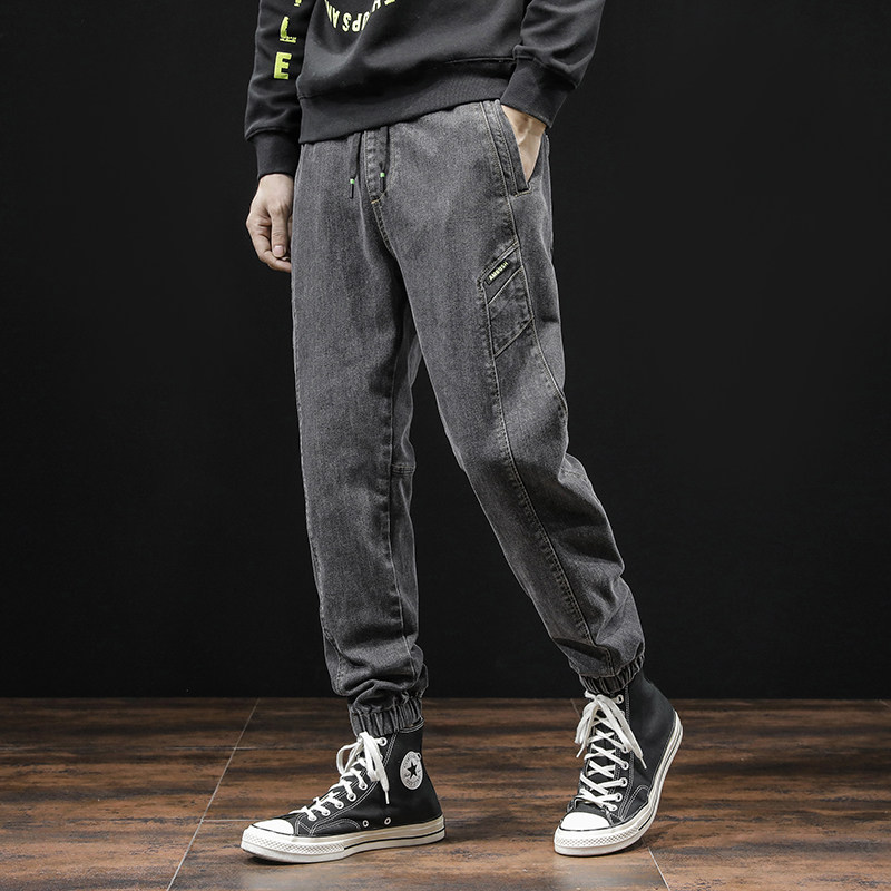 XZ304B-2-KZ2187P55新品牛仔裤日系工装大码男潮流哈伦裤休闲裤图片