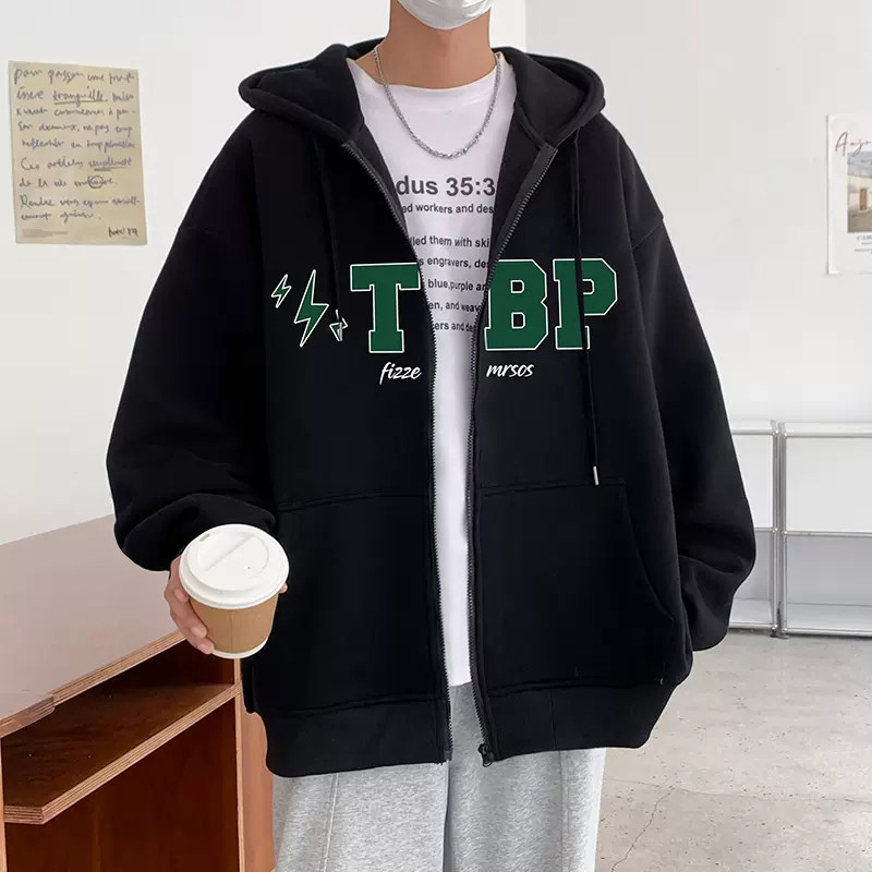 H177BP70加绒75秋冬卫衣含棉66%潮牌衣服男装连帽拉链开衫,男装卫衣,星座304A-1