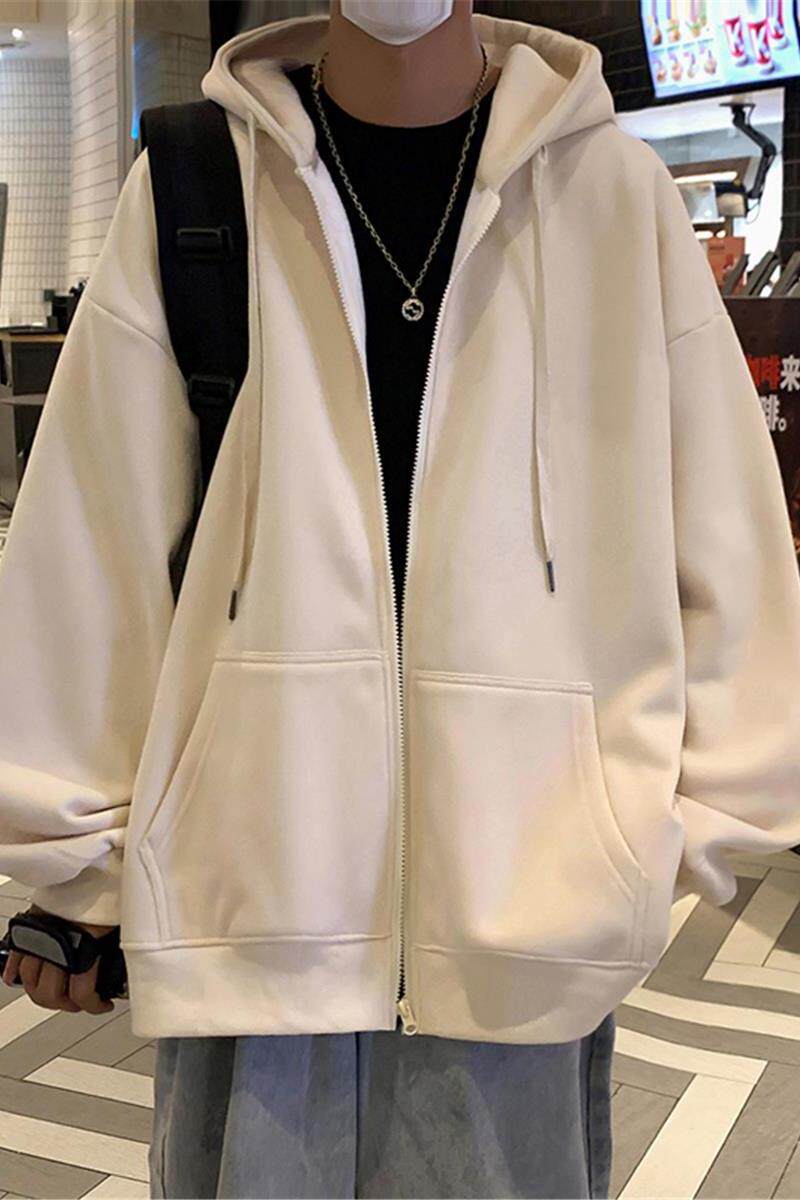 H172常规P65加绒70新品60%含棉宽松休闲拉链连帽开衫情侣款,男装卫衣,星座304A-1