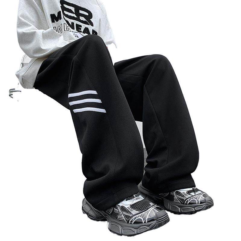 K897BP48秋冬运动垂感直筒裤子男简约潮牌卫裤宽松阔腿拖地长裤,男装休闲裤,星座304A-1