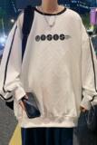W527AP45秋冬圆领卫衣男高街打底衫宽松撞色长袖上衣服，男装卫衣，星座304A-1