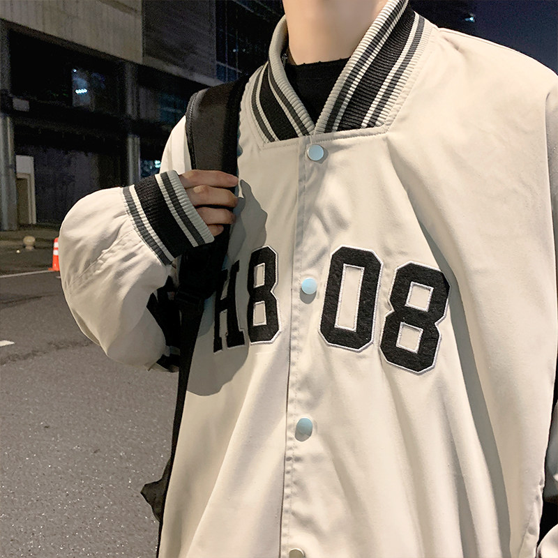 H135P75新品高街棒球服男夹克韩版宽松字母立领情侣上衣服,男装夹克,星座304A-1